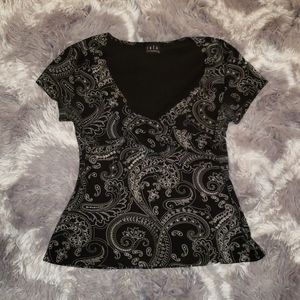Black and White Paisley Blouse